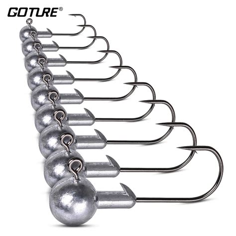 Goture 50pcs Lead Jig Head Fishing Hook 1g 20g Jig Hooks For Soft Fishing Lure Carbon Steel ...