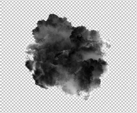 Premium PSD | Black cloud or smoke isolated on alpha layer