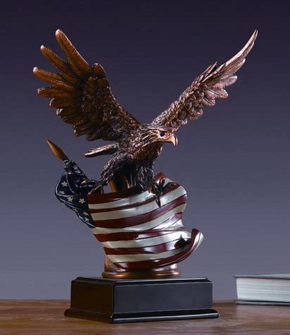 Eagle With American Flag Statue