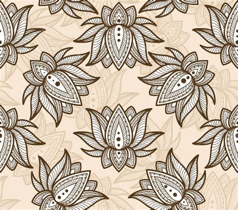 Premium Vector | Seamless pattern lotus