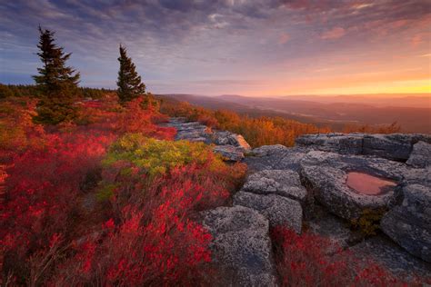 Crimson Dawn | Bear Rocks Preserve, Dolly Sods, West Virginia | Joseph ...