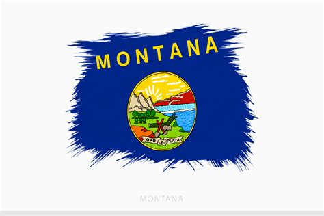 Grunge flag of Montana, vector abstract grunge brushed flag of Montana ...