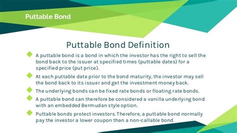 Pricing Puttable Bond