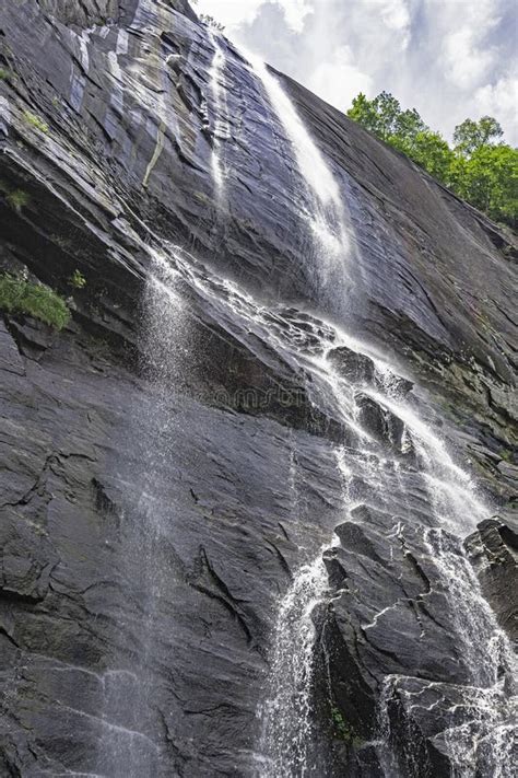 Waterfall Coming Off the Rocks of Chimney Rock. Stock Photo - Image of ...