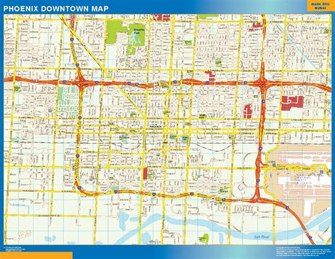 Phoenix downtown map | Canada Wall maps of the world & countries