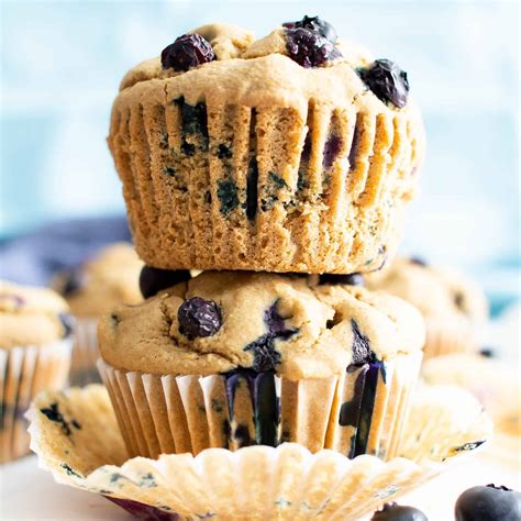 Healthy Vegan Gluten Free Blueberry Muffins - Beaming Baker