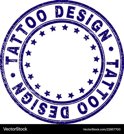 Scratched textured tattoo design round stamp seal Vector Image