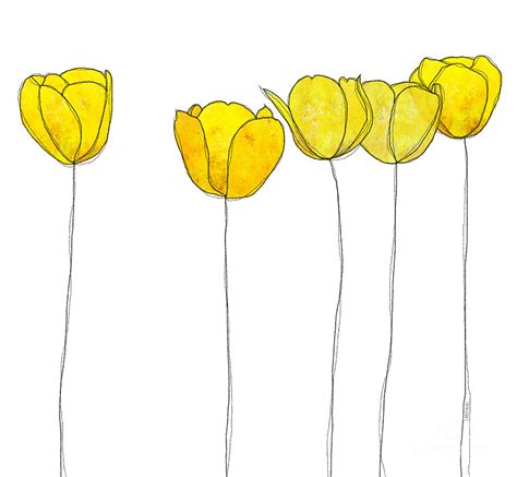 Yellow Flowers Digital Art by J Ripley Fagence