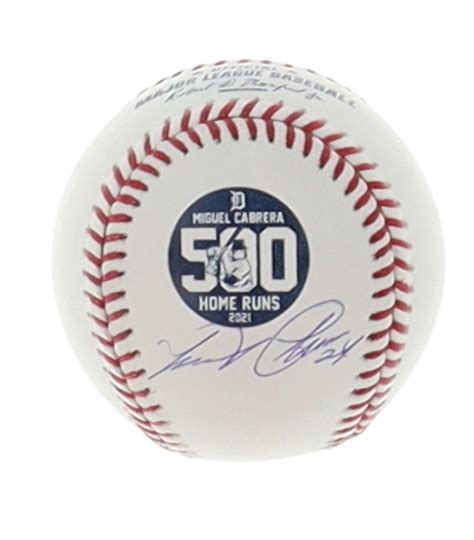 Miguel Cabrera Signed OML 500 Home Runs Logo Baseball (Beckett ...