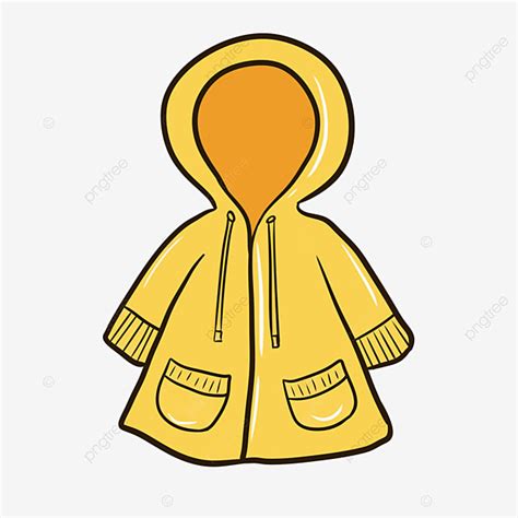 Yellow Raincoat Clipart PNG Images, Cartoon Lineart Yellow Raincoat Clipart, Lip Drawing, Rain ...