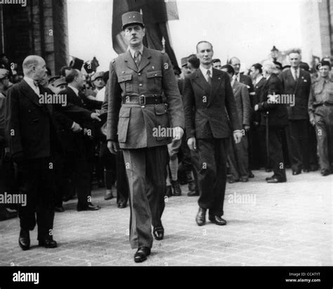 GENERAL CHARLES DE GAULLE at the Arc de Triomphe in 1944 after the ...