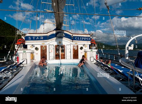 Star Clipper sailing cruise ship, Dominica, Caribbean Stock Photo - Alamy