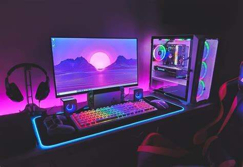 Gaming Desk Setup, Best Gaming Setup, Computer Gaming Room, Gamer Setup ...