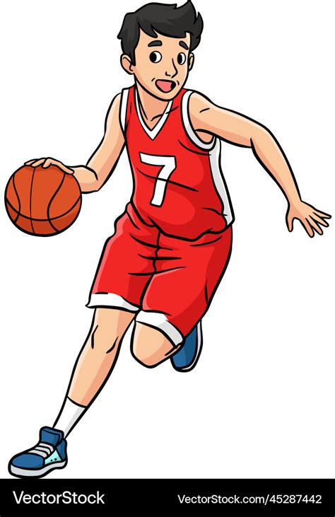 Basketball sports cartoon colored clipart Vector Image