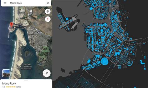 Morro Bay, the real life location of Night City, vs. the presumed map ...