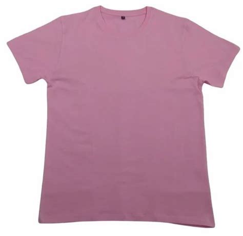 Cotton Men Pink Plain T Shirt, Round Neck at Rs 125 in Noida | ID ...