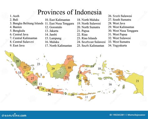 Mapa De Las Provincias Indonesias Ilustración del Vector - Ilustración ...