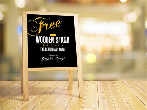 Free Wooden Stand Mock-up For Restaurant MenuGraphic Google – Tasty Graphic Designs Collection