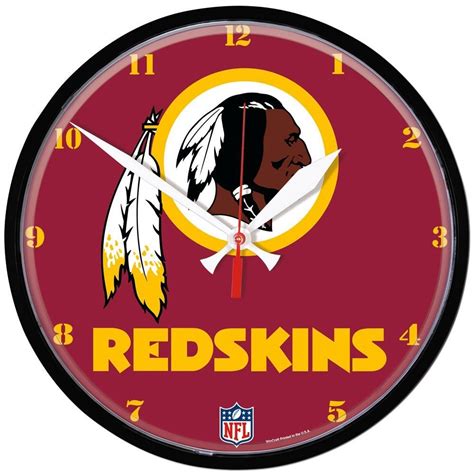 Redskins NFL Wall Clock | Nfl, Washington redskins, Chrome wall clock