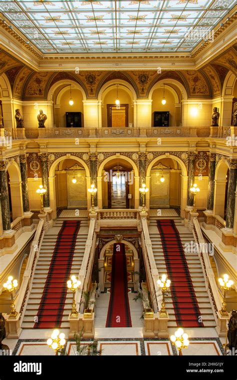 PRAGUE, CZECHIA, JAN 26 2022, Interior of the National Museum in Prague ...