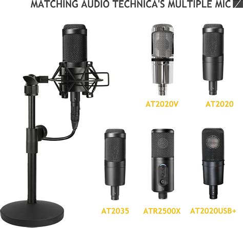 Desktop Microphone Metal Stand, Adjustable Table Mic Stand with Mic ...