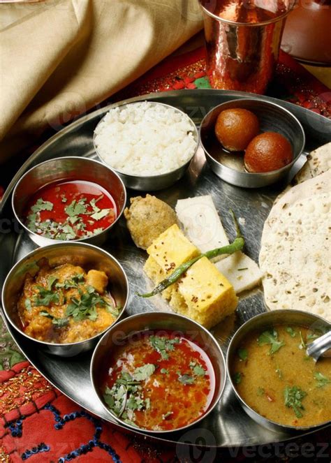 Gujarati Thali 1182631 Stock Photo at Vecteezy