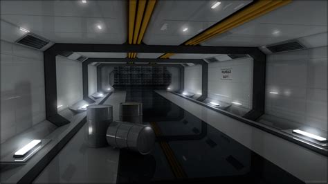 Spaceship hallway C4D 1920x1080 by xCustomGraphix on DeviantArt