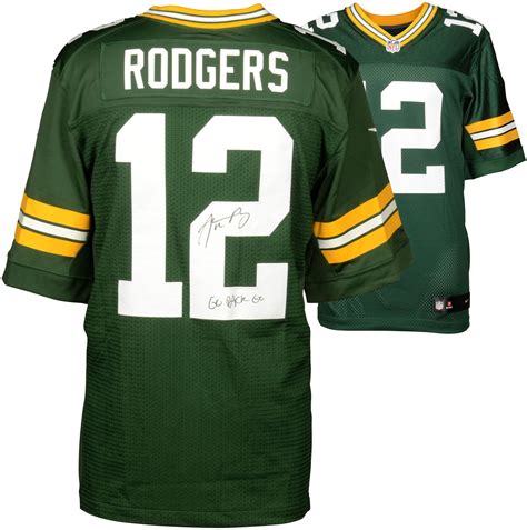 Aaron Rodgers Green Bay Packers Autographed Nike Green Elite Jersey with "Go Pack Go" Inscription