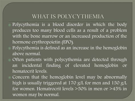 Polycythemia: Causes, symptoms, diagnosis and treatment