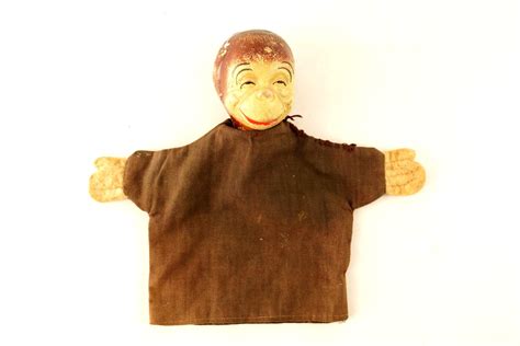 Vintage Composition Monkey Head Hand Puppet (c.1930s) N2 – ThirdShiftVintage.com