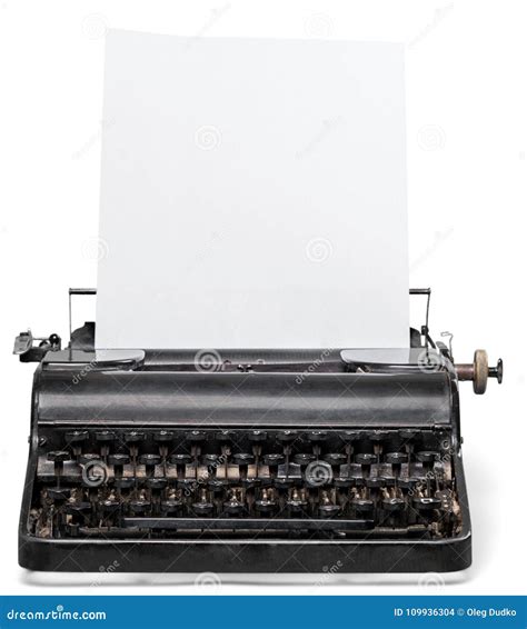 Old Typewriter with Paper on Background Stock Photo - Image of automatic, message: 109936304