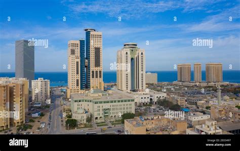 Capital of Libya, Tripoli seafront skyline view Stock Photo - Alamy