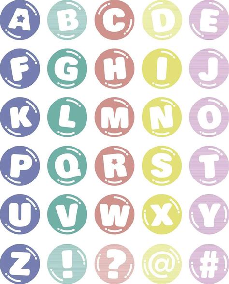 Flat design vecor cute template alphabet stickers set 24631877 Vector ...