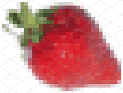 strawberry pixel art | Stock Photos ~ Creative Market