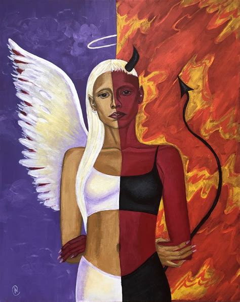 Angel and Demon Painting by Ariana Watts | Saatchi Art