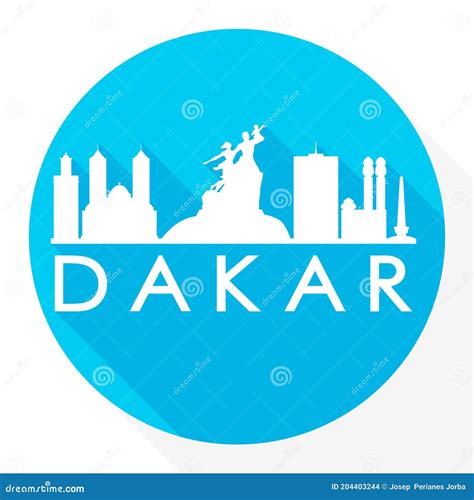 Dakar, Senegal Flat Icon. Skyline Silhouette Design. City Vector Art ...