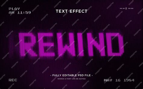 Premium PSD | Vhs text effect