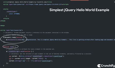 Simplest jQuery Hello World Example • Crunchify