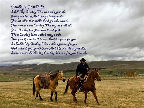 Cowboy's Last Ride. For my brother Brian!! 💙 | Cowboy quotes, Funeral poems, Cowboy poetry