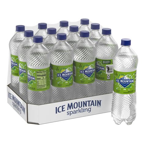 Ice Mountain Sparkling Water, Zesty Lime, 33.8 oz. Bottles (Pack of 12) - Walmart.com