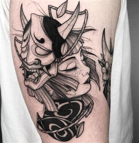 Pin by SynthPop Munakpop on Tattoo | Hannya mask tattoo, Mask tattoo, Sleeve tattoos