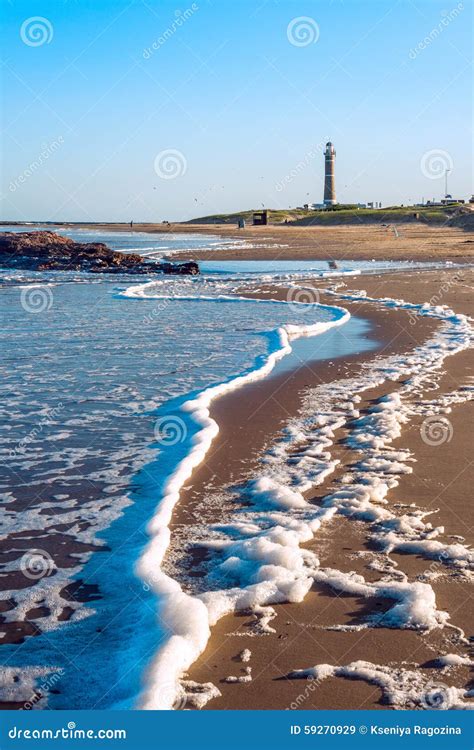 Lighthouse and Famous Beach in Jose Ignacio Stock Image - Image of ...