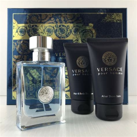 VERSACE POUR HOMME Men Cologne 3PC GIFT SET 1.7 EDT+ A/S Balm + GEL NEW IN BOX | eBay