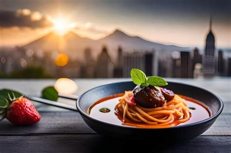 Premium AI Image | a plate of spaghetti with a bottle of coca - cola ...