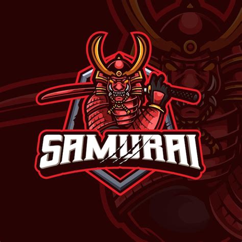 Premium Vector | Samurai mascot esport gaming logo design