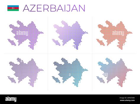 Azerbaijan dotted map set. Map of Azerbaijan in dotted style. Borders ...