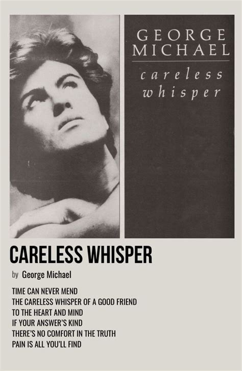 careless whisper | George michael careless whisper, Music poster ideas, George michael poster