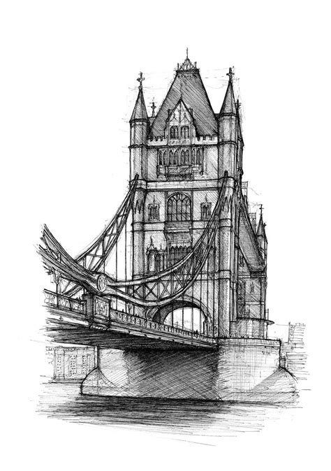 Tower Bridge — Luke Adam Hawker | Architecture drawing art ...