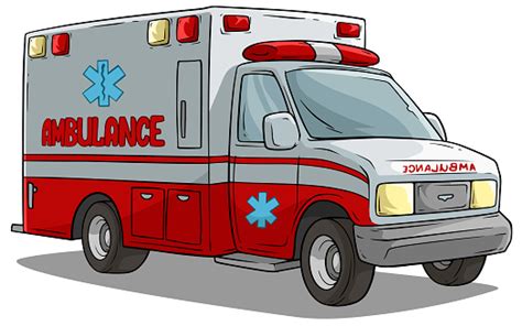 Cartoon Ambulance Emergency Car Or Truck Stock Illustration - Download ...