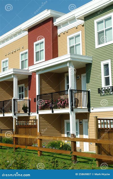 Row Houses Bright Colors stock image. Image of exterior - 25869807